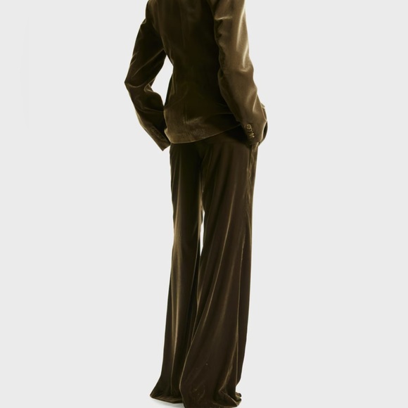 H&M Elegant Olive Green velvet Women's bootcut Pants size 10 NWT - Picture 3 of 6